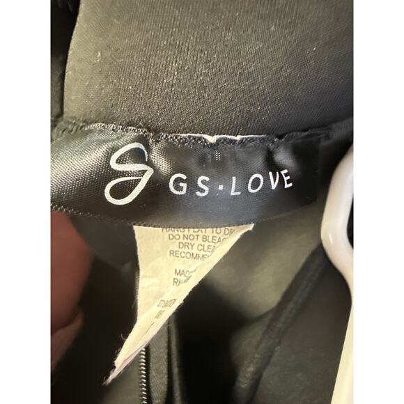 GS Love Unique Rare Black High Low Long Sleeve High Neck Formal Dress Plus SZ 1X - Picture 7 of 8